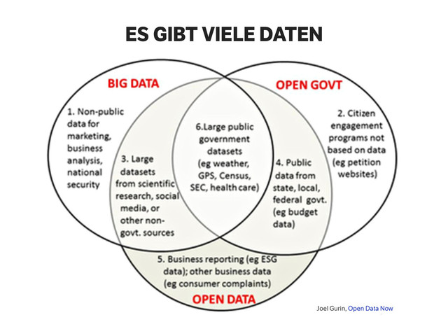 ES GIBT VIELE DATEN
Joel Gurin, Open Data Now
