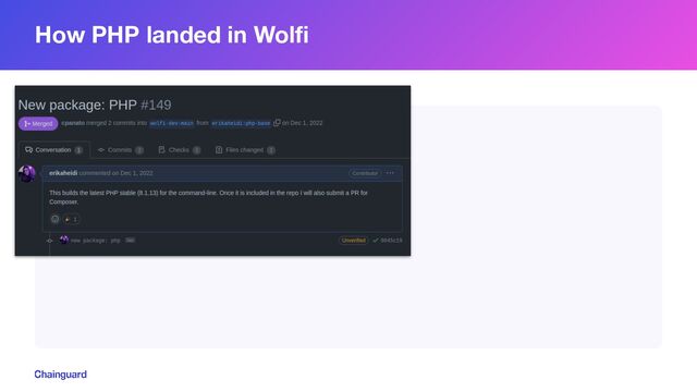 How PHP landed in Wolﬁ
