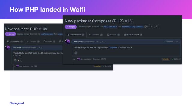 How PHP landed in Wolﬁ
