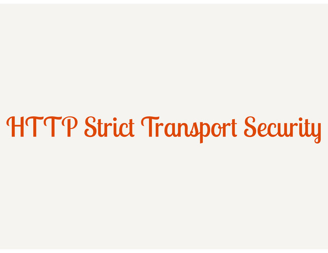 HTTP Strict Transport Security
