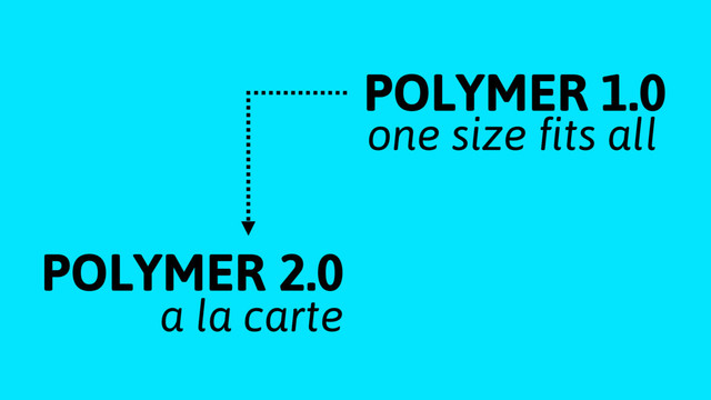 POLYMER 1.0
POLYMER 2.0
one size ﬁts all
a la carte
