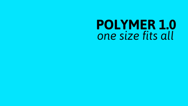 POLYMER 1.0
one size ﬁts all
