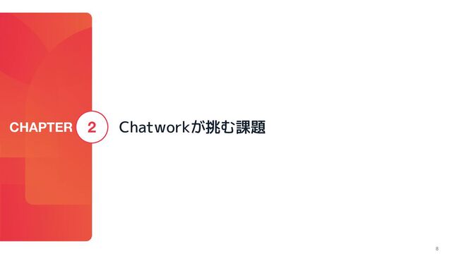 Chatworkが挑む課題
2
CHAPTER
8
