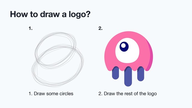 How to draw a logo?
1.
1. Draw some circles
2.
2. Draw the rest of the logo
