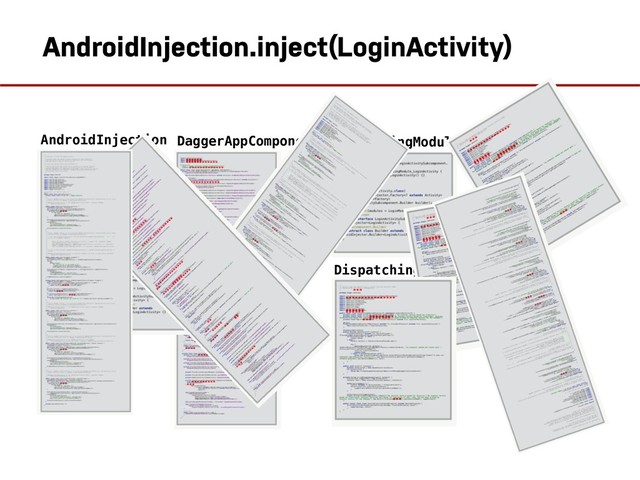 AndroidInjection.inject(LoginActivity)
AndroidInjection.inje
AndroidInjection DaggerAppComponent AppBindingModule_LoginActivity
DispatchingAndroidInjector
