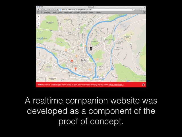 A realtime companion website was
developed as a component of the
proof of concept.
