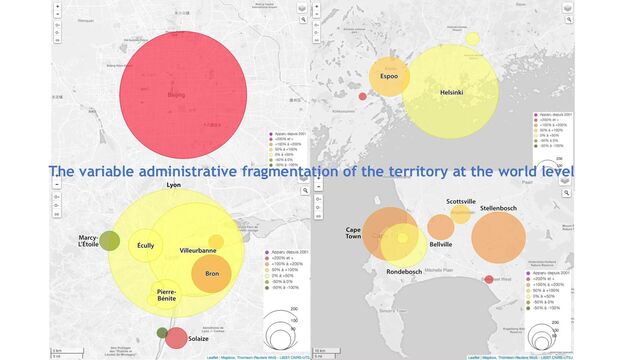 The variable administrative fragmentation of the territory at the world level
