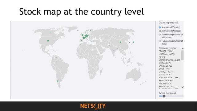 Stock map at the country level
