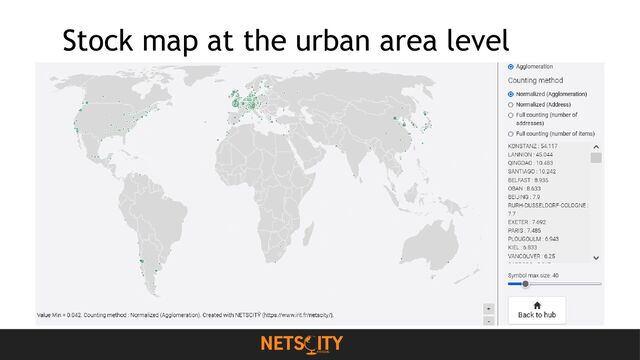 Stock map at the urban area level
