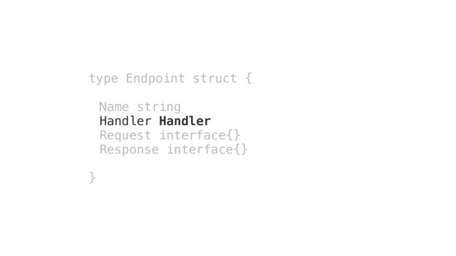 type Endpoint struct {
Name string
Handler Handler
Request interface{}
Response interface{}
}
