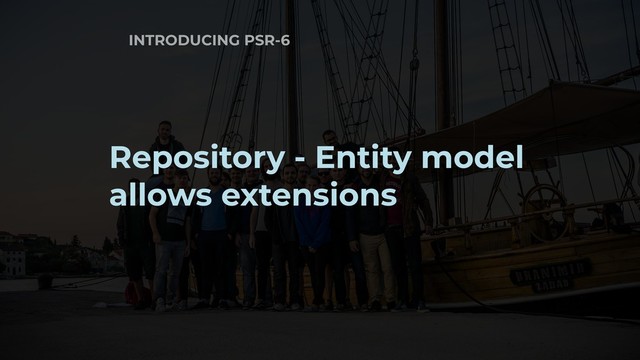 INTRODUCING PSR-6
Repository - Entity model
allows extensions
