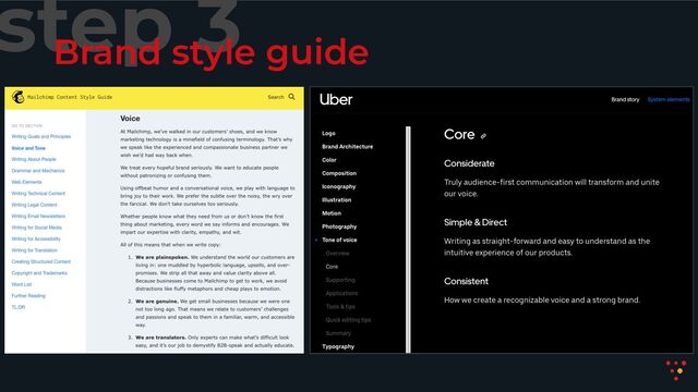 step 3
Brand style guide
