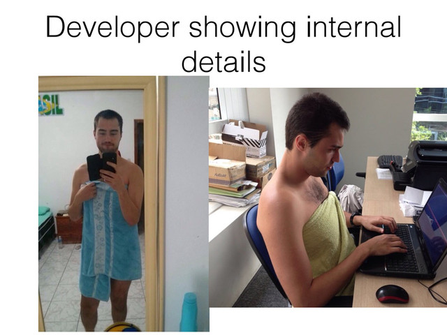Developer showing internal
details
