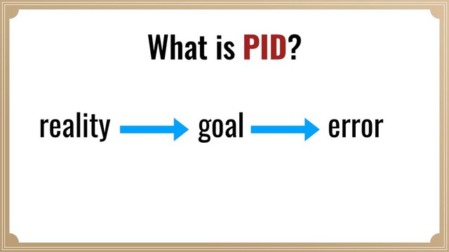 reality goal error
What is PID?
