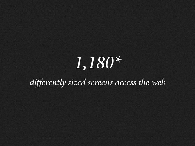 1,180*
di erently sized screens access the web
