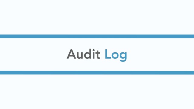 Audit Log
