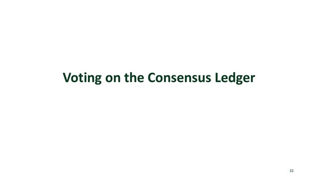 Voting on the Consensus Ledger
32
