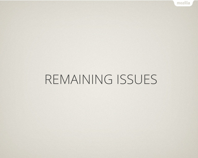 REMAINING ISSUES

