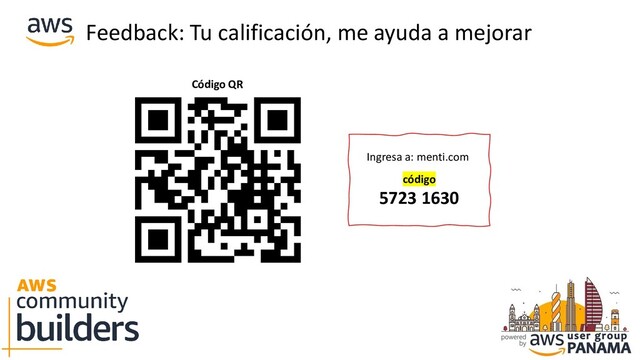 Feedback: Tu calificación, me ayuda a mejorar
Código QR
Ingresa a: menti.com
5723 1630
código
