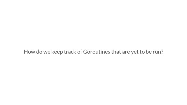 How do we keep track of Goroutines that are yet to be run?

