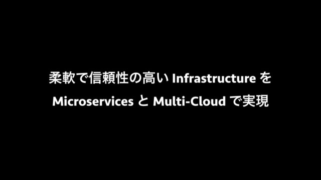 ॊೈͰ৴པੑͷߴ͍ Infrastructure Λ
Microservices ͱ Multi-Cloud Ͱ࣮ݱ
