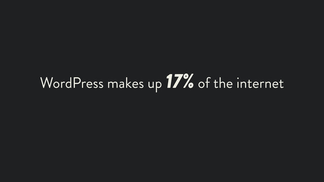 WordPress makes up 17% of the internet
