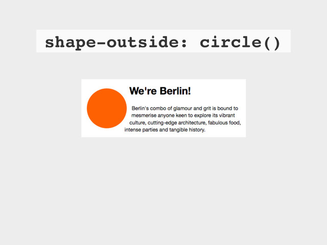 shape-outside: circle()
