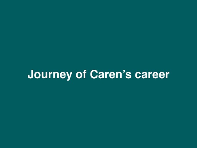 Journey of Caren’s career
