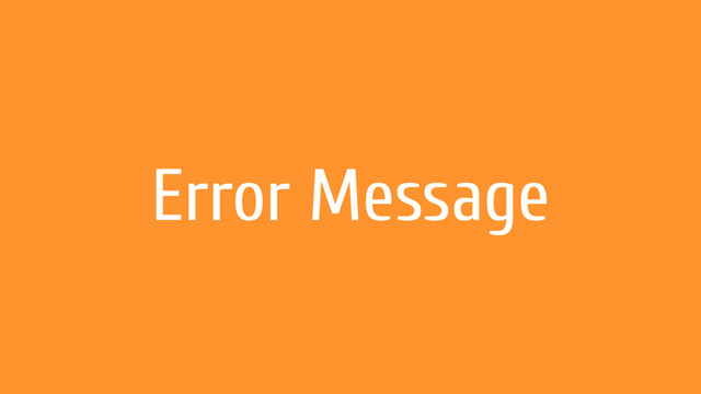 Error Message
