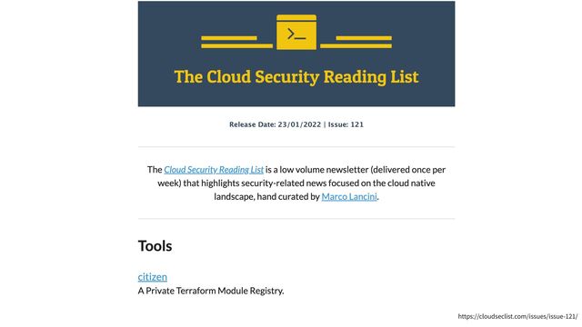 https://cloudseclist.com/issues/issue-121/

