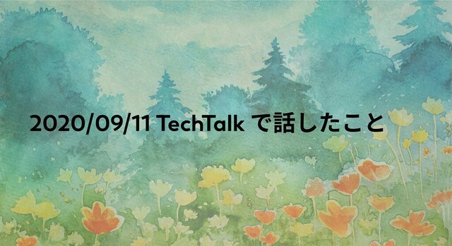 2020/09/11 TechTalk
で話したこと

