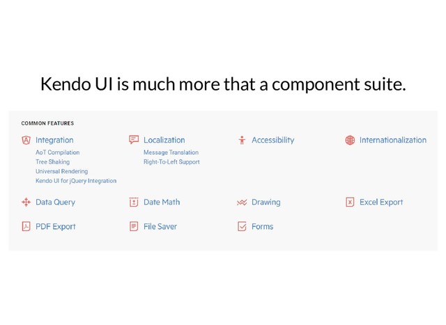 Kendo UI is much more that a component suite.
