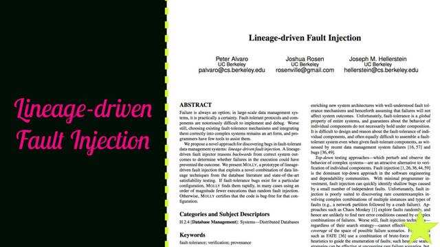 Lineage-driven
Fault Injection
