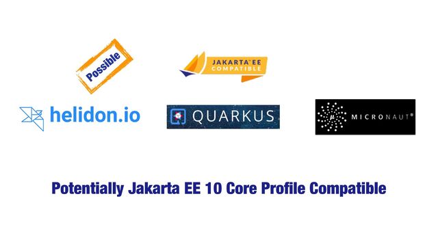 Possible
Potentially Jakarta EE 10 Core Pro
fi
le Compatible
