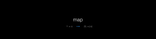 map
T -> U [T] -> [ U]
