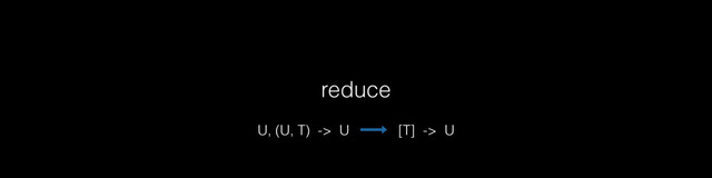 reduce
U, (U, T) -> U [T] -> U
