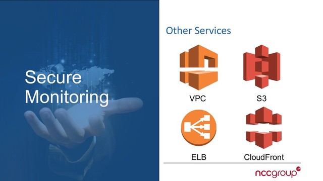 Secure
Monitoring
Other Services
VPC S3
ELB CloudFront
