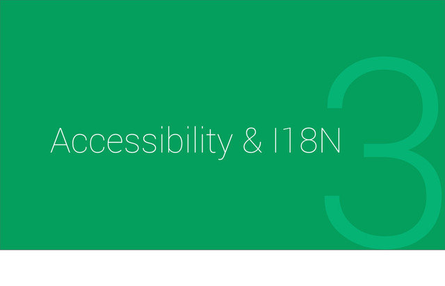 3
Accessibility & I18N
