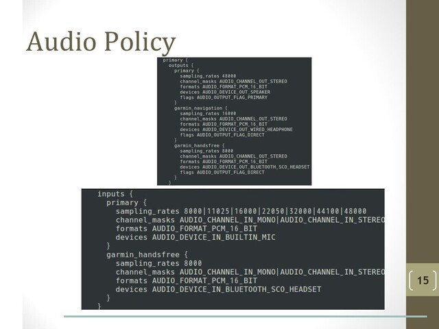 Audio Policy
15
