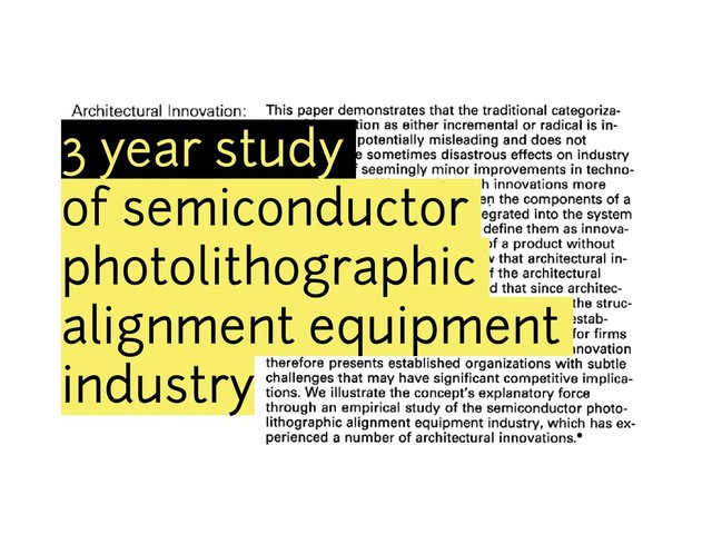 3 year study
of semiconductor
photolithographic
alignment equipment
industry
