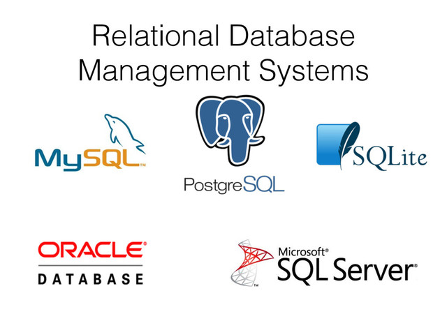 Relational Database
Management Systems

