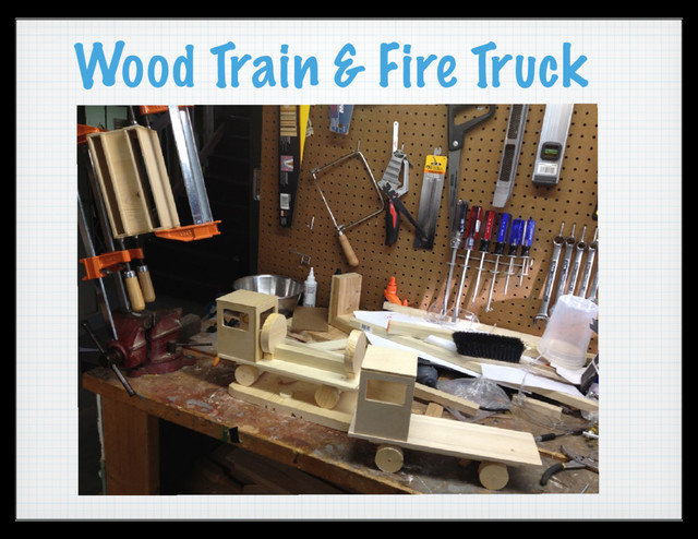 Wood Train & Fire Truck
