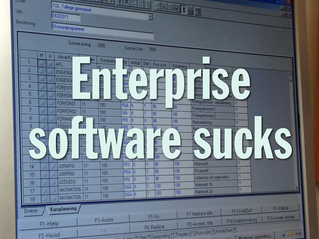 Enterprise
software sucks
