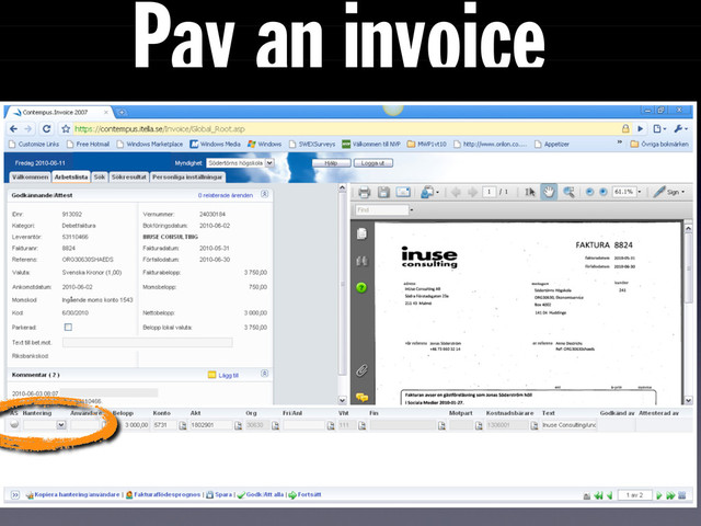 Pay an invoice
