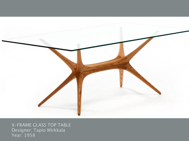 X-FRAME GLASS TOP TABLE
Designer: Tapio Wirkkala
Year: 1958
