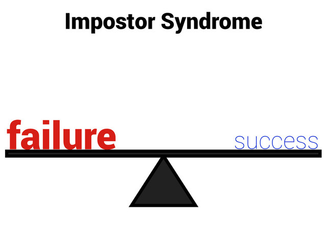 Impostor Syndrome
success
failure
