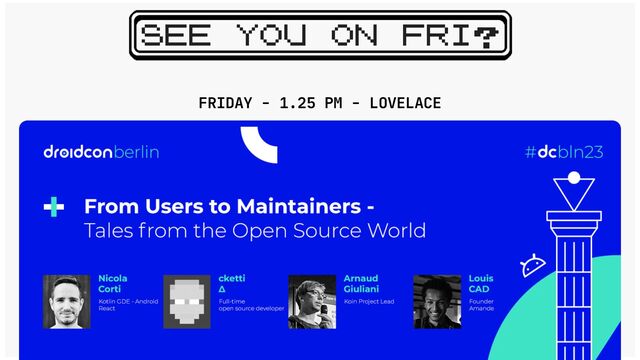 SEE YOU ON FRI?
FRIDAY - 1.25 PM - LOVELACE
