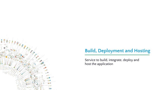 Build, Deployment and Hosting
Service to build, integrate, deploy and
host the application
