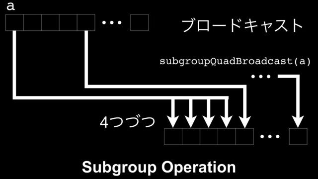 ⋯
⋯
⋯
ϒϩʔυΩϟετ
a
subgroupQuadBroadcast(a)
4ͭͮͭ
Subgroup Operation
