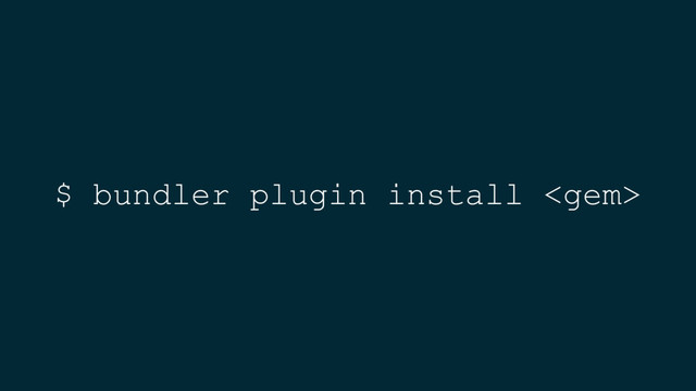 $ bundler plugin install 
